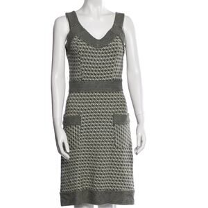 Diane von Furstenberg Printed Knee-Length Dress Black White Women's Size 4